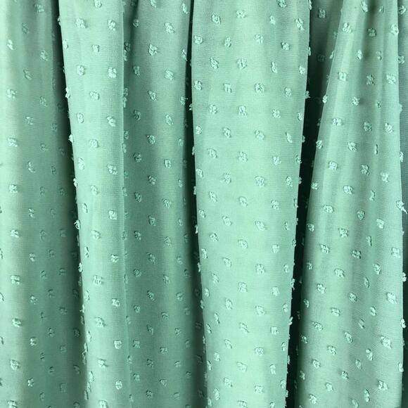 NEW Kori green dot chiffon off the shoulder cottagecore boho prairie top medium - Picture 6 of 7